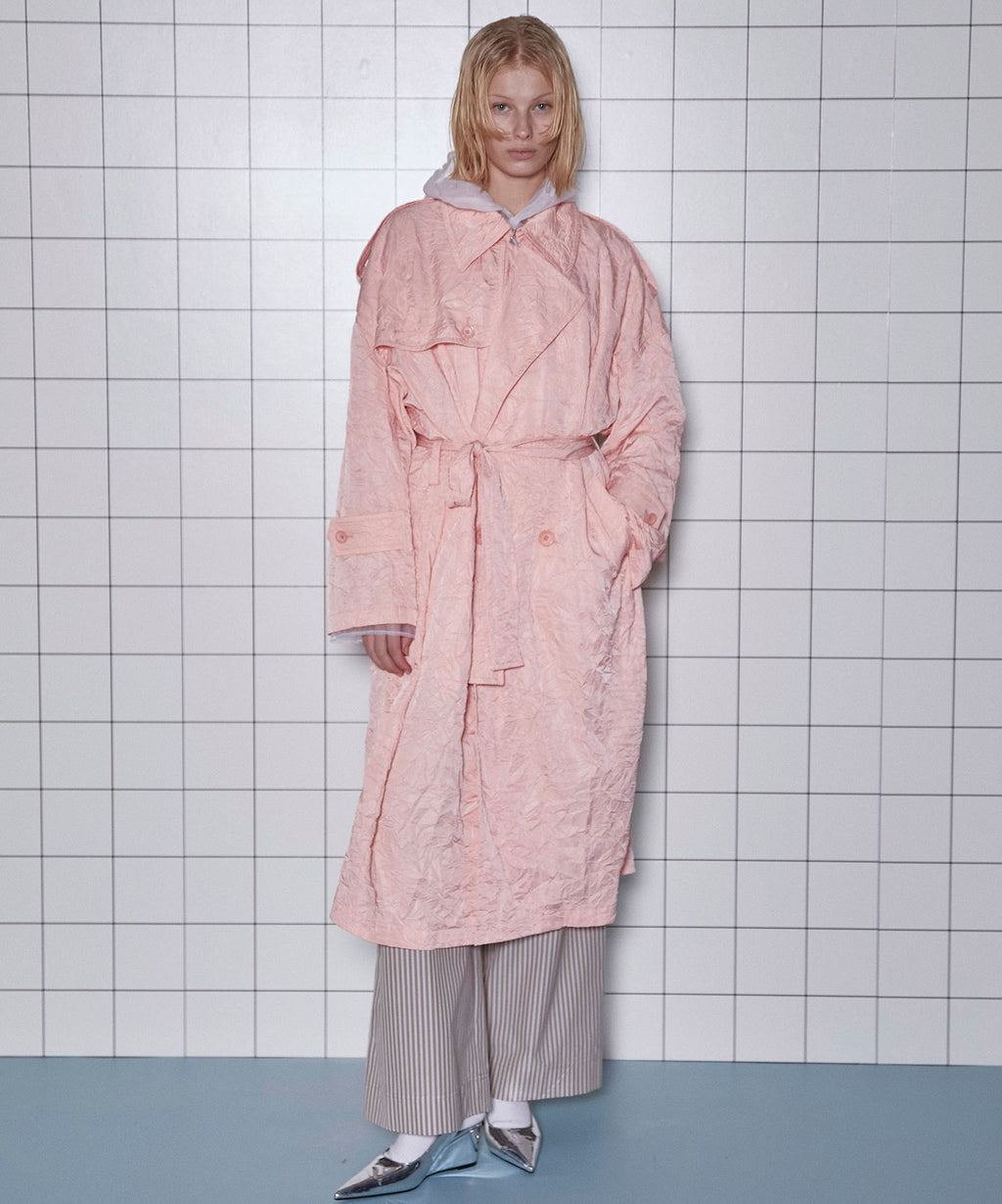 SALE】Washer Pleats Trench Coat