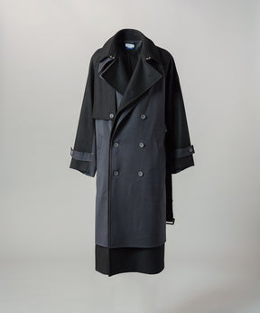 [26AW PRE-ORDER] Sheep leather melton combination prime over half coat