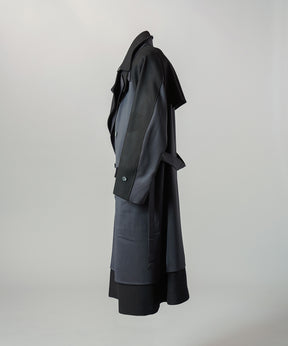 [26AW PRE-ORDER] Sheep leather melton combination prime over half coat