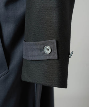 [26AW PRE-ORDER] Sheep leather melton combination prime over half coat