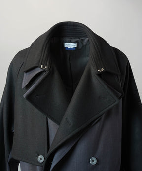 [26AW PRE-ORDER] Sheep leather melton combination prime over half coat
