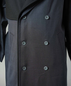 [26AW PRE-ORDER] Sheep leather melton combination prime over half coat