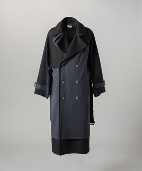 [26AW PRE-ORDER] Sheep leather melton combination prime over half coat