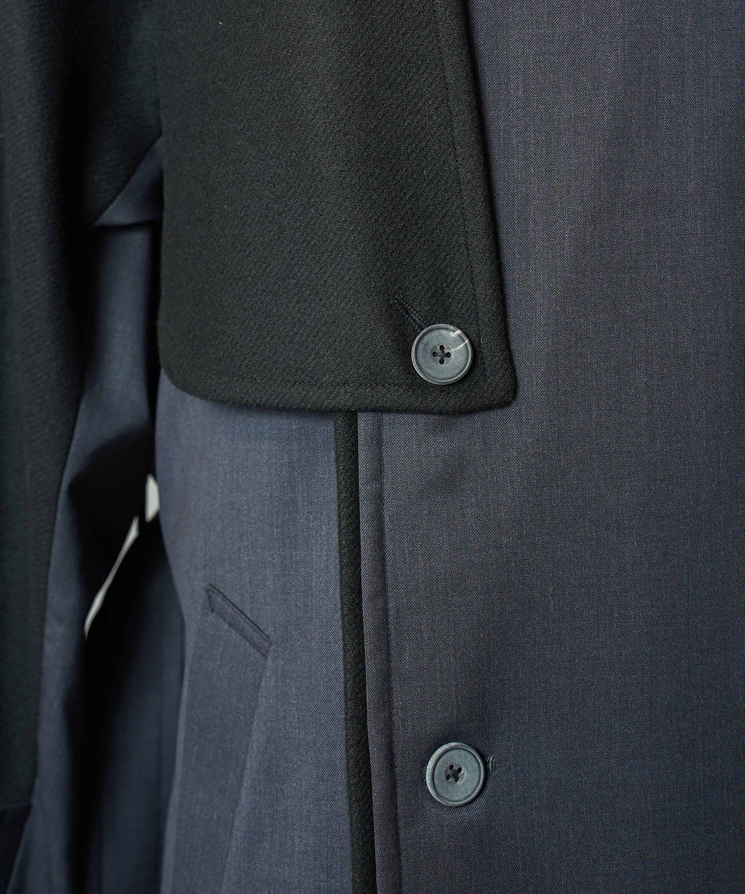 [26AW PRE-ORDER] Sheep leather melton combination prime over half coat