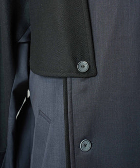 [26AW PRE-ORDER] Sheep leather melton combination prime over half coat