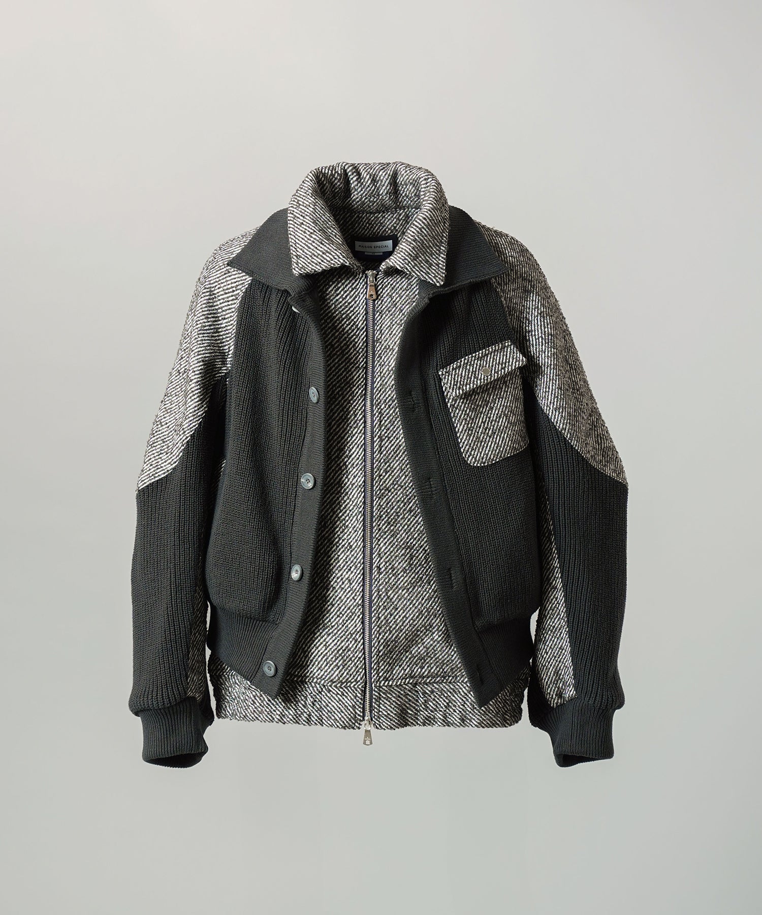 【26AW PRE-ORDER】ニットレイヤリングプライムオーバーツイードブルゾン
