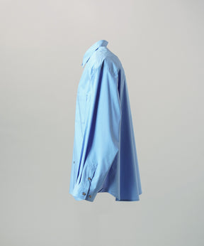 Airy Striped Gabardine Prime-Over Short-sleeved Shirt