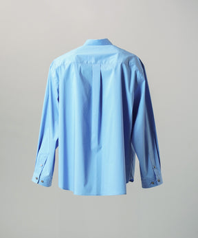 Airy Striped Gabardine Prime-Over Short-sleeved Shirt