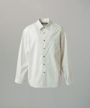 Airy Striped Gabardine Prime-Over Short-sleeved Shirt