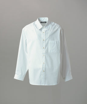 Airy Striped Gabardine Prime-Over Short-sleeved Shirt