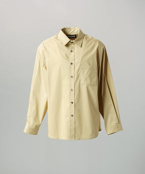 Airy Striped Gabardine Prime-Over Short-sleeved Shirt