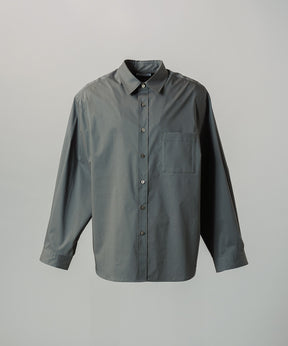 Airy Striped Gabardine Prime-Over Short-sleeved Shirt