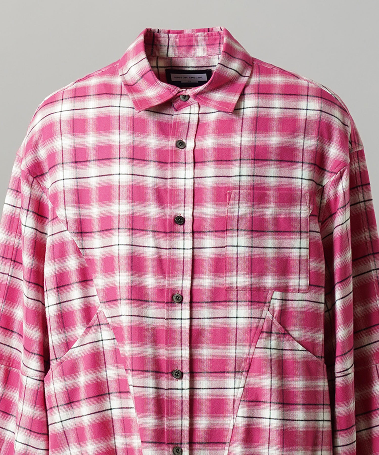 [Italian Dead Stock Fabric] Prime-Over Regular Collar Long Sleeve Shirt