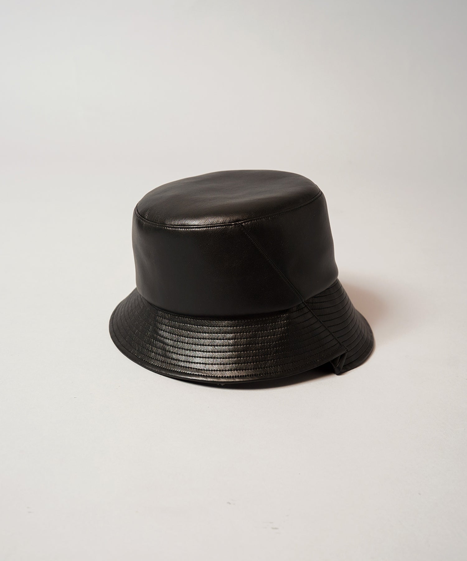 Artificial Leather Side Tack Bucket Hat