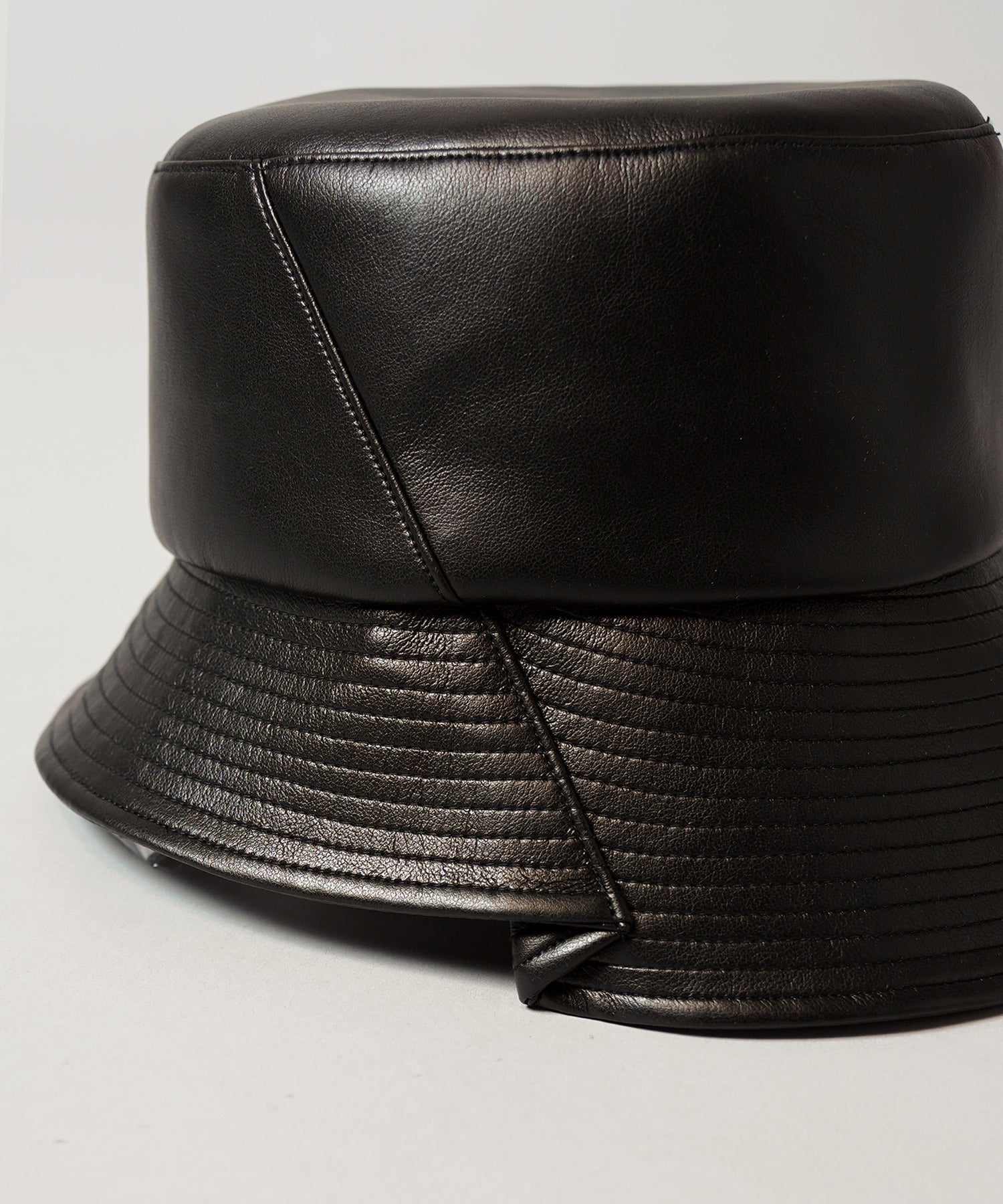 Artificial Leather Side Tack Bucket Hat