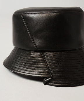 Artificial Leather Side Tack Bucket Hat
