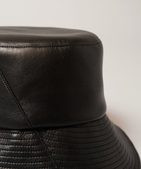 Artificial Leather Side Tack Bucket Hat
