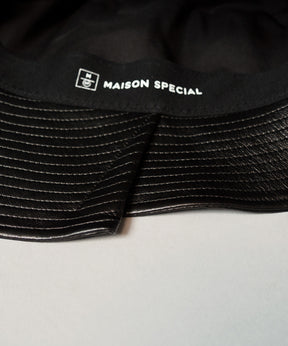 Artificial Leather Side Tack Bucket Hat