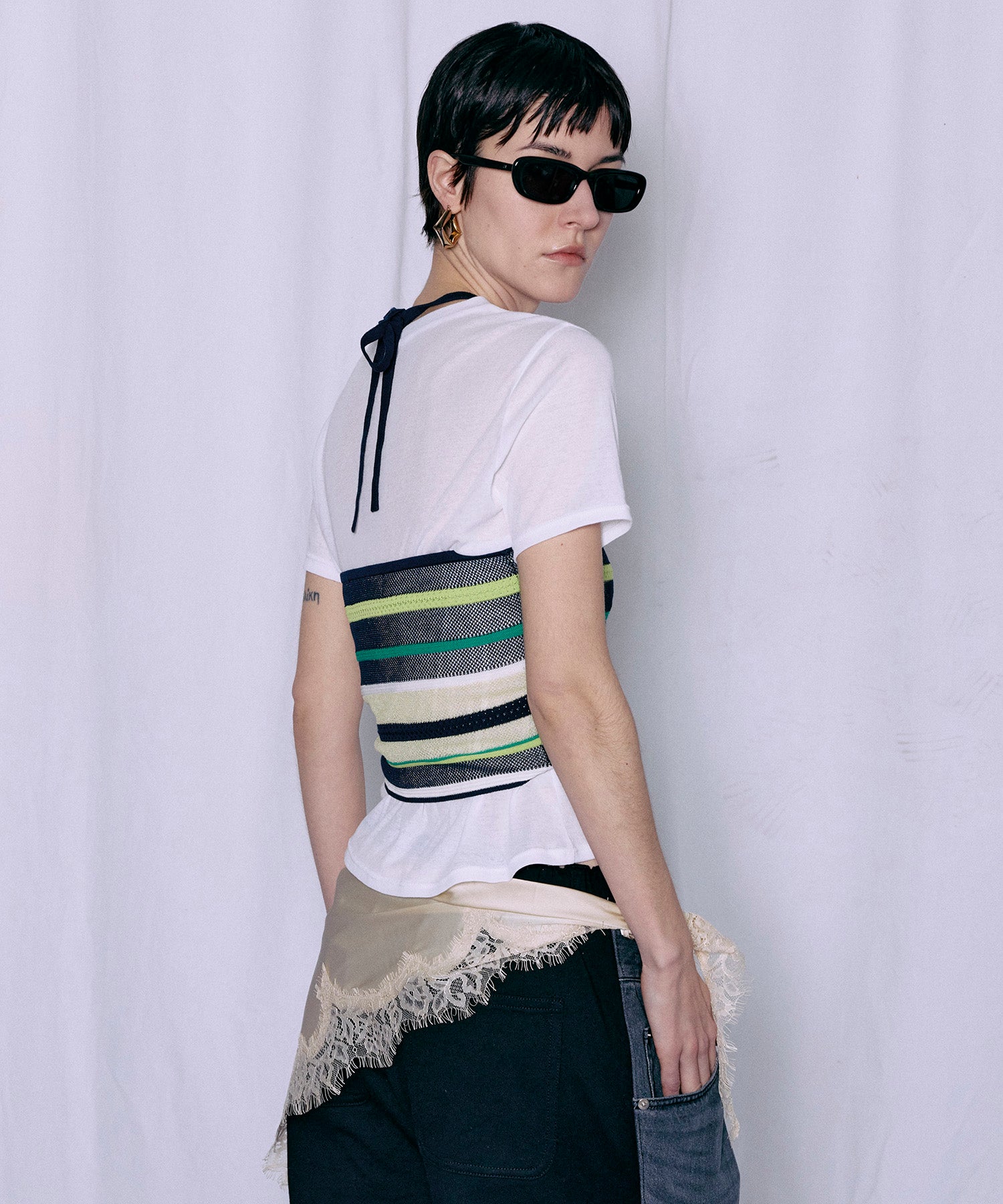 Border American Sleeve Knit Tank