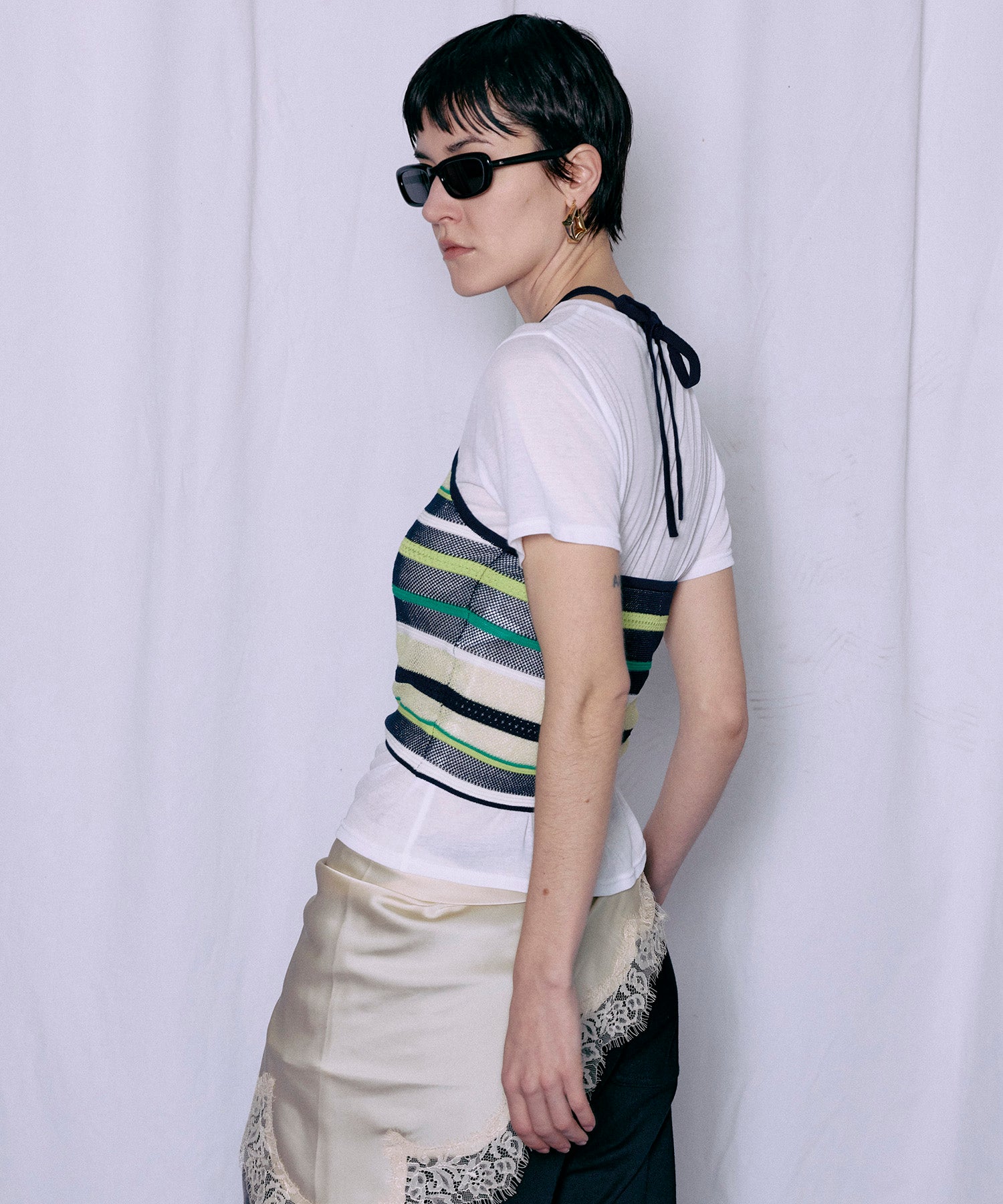 Border American Sleeve Knit Tank