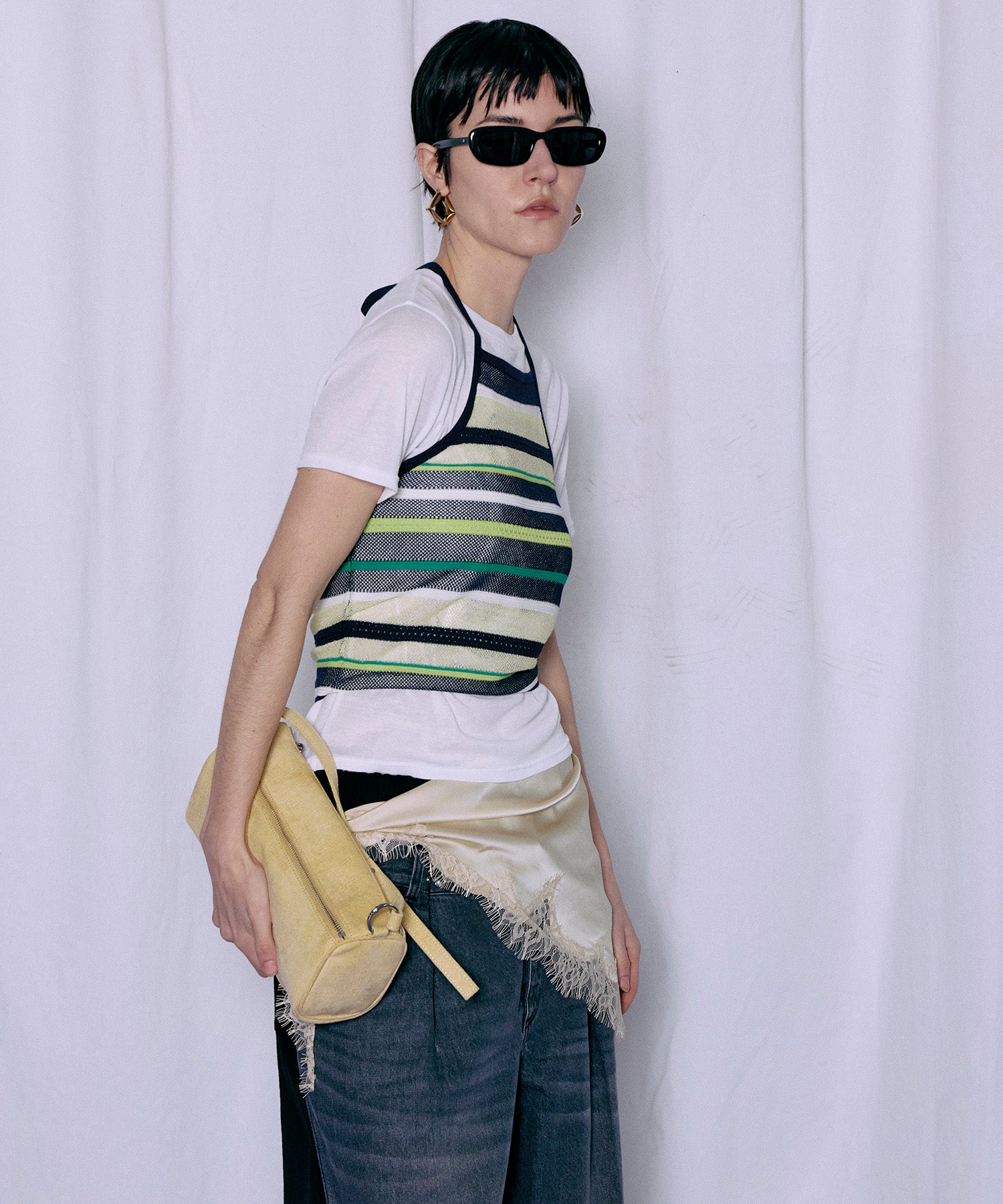 Border American Sleeve Knit Tank