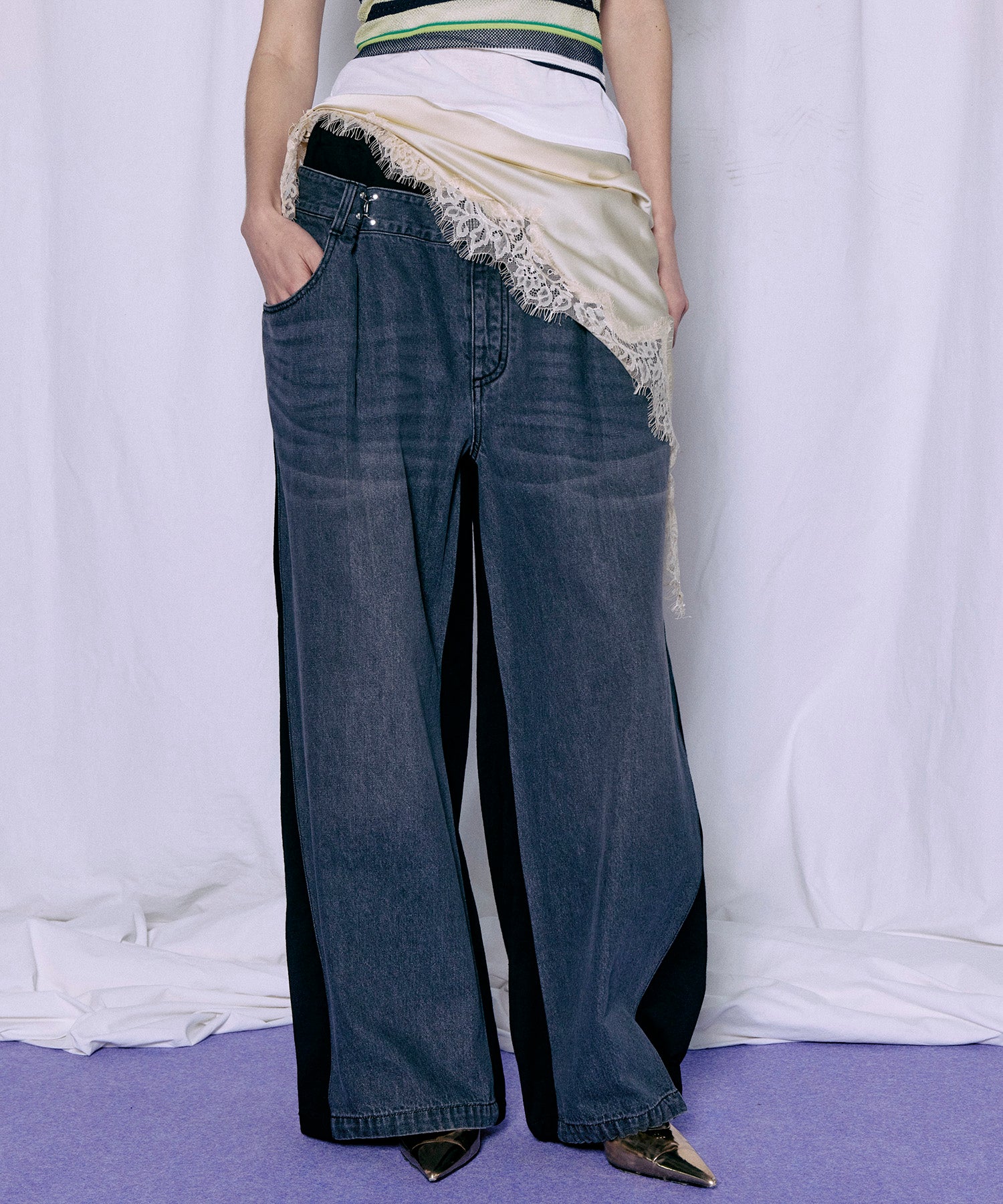 【2026Summer PRE-ORDER】2WAY Back French Terry Denim Pants