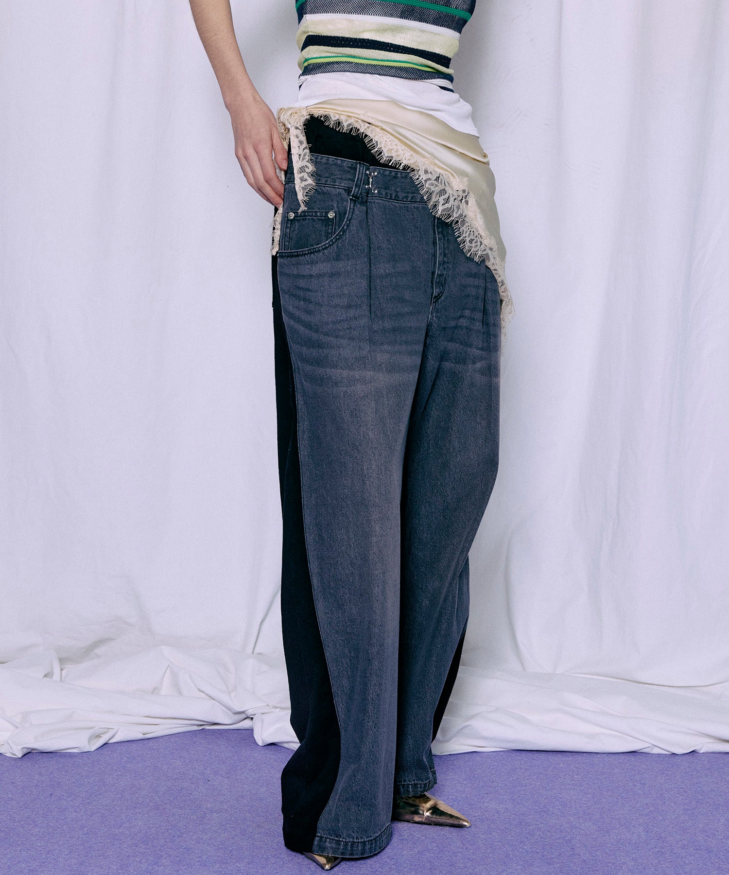 【2026Summer PRE-ORDER】2WAY Back French Terry Denim Pants