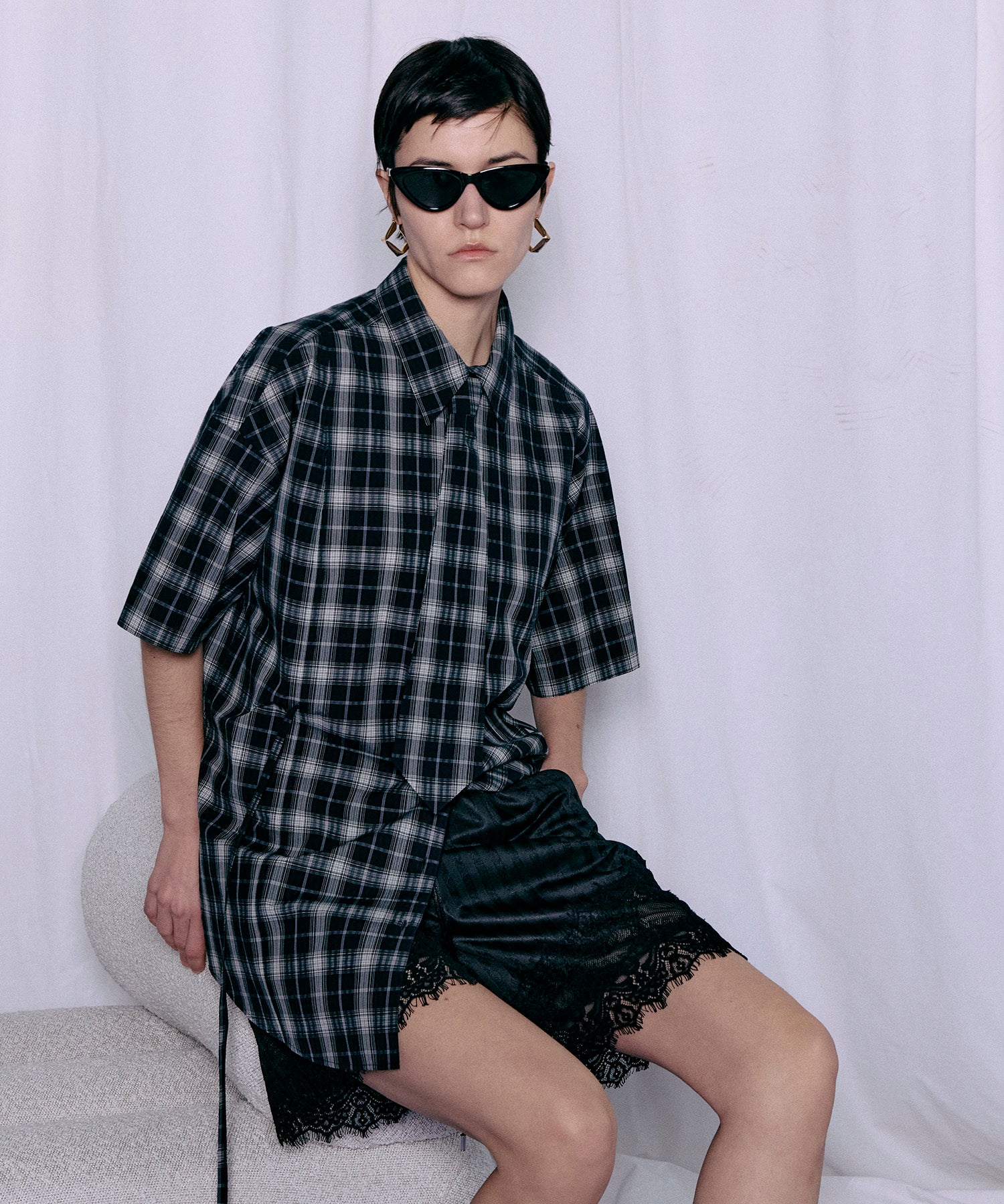 【2026Summer PRE-ORDER】Shadow Stripe Lace Shorts