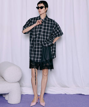 【2026Summer PRE-ORDER】Shadow Stripe Lace Shorts