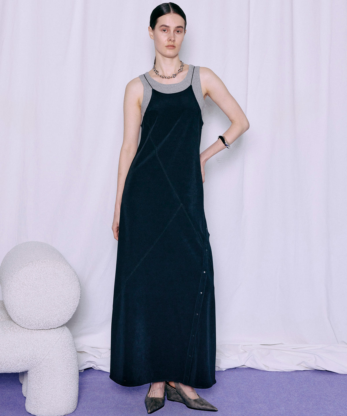 [2026夏季预购]背心套装毛绒喇叭连衣裙