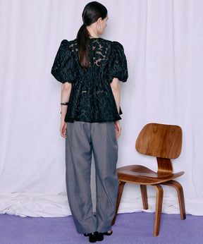 [2026Summer PRE-ORDER] Sheer Flower Jacquard Blouse