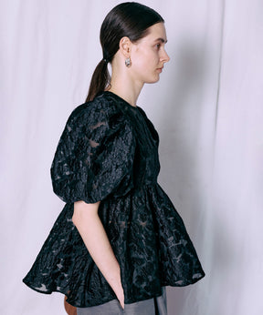 [2026Summer PRE-ORDER] Sheer Flower Jacquard Blouse