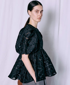 [2026Summer PRE-ORDER] Sheer Flower Jacquard Blouse
