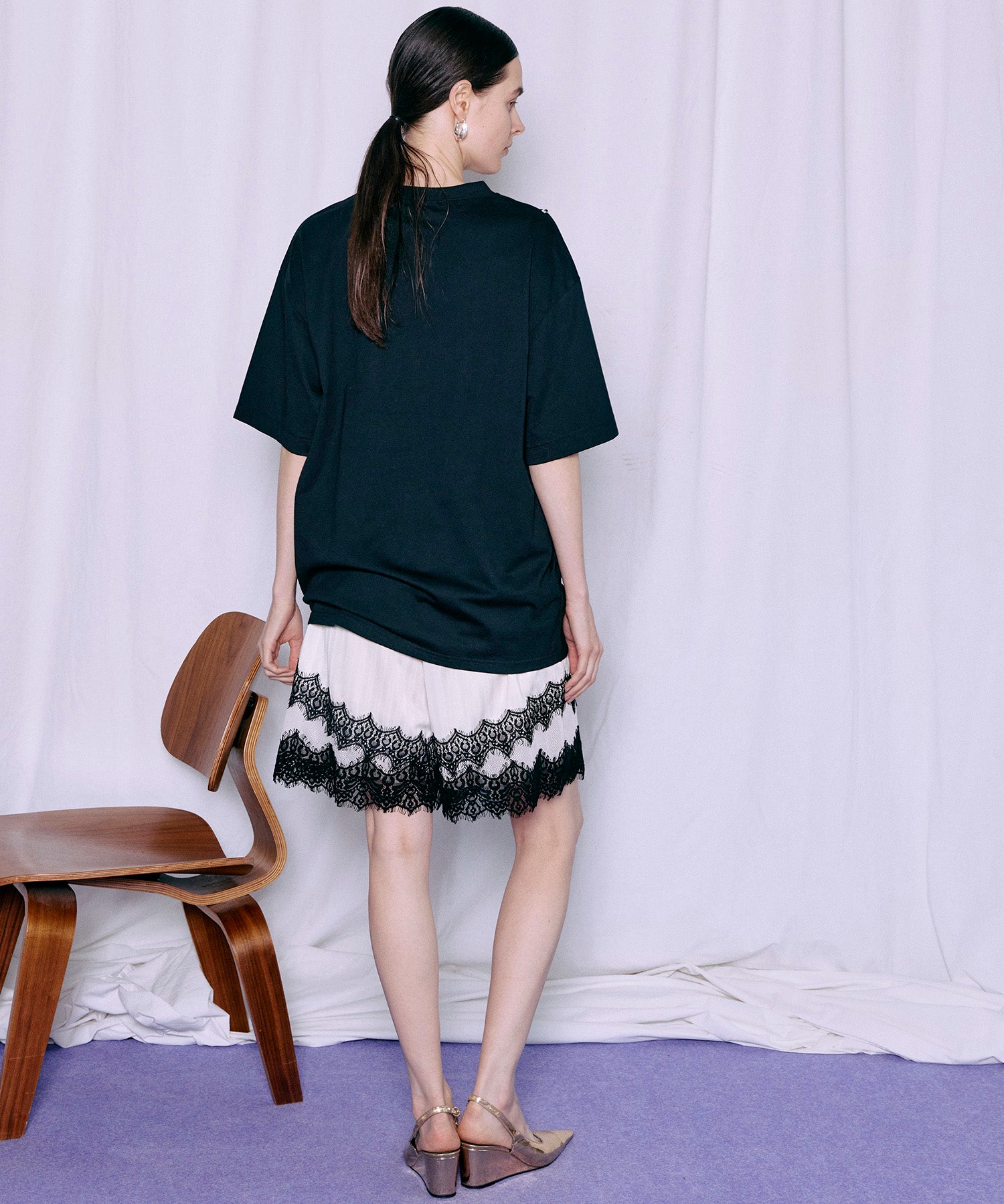 【2026Summer PRE-ORDER】Shadow Stripe Lace Shorts