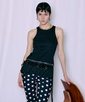 【PRE-ORDER】2WAY Balloon Peplum Tank Top