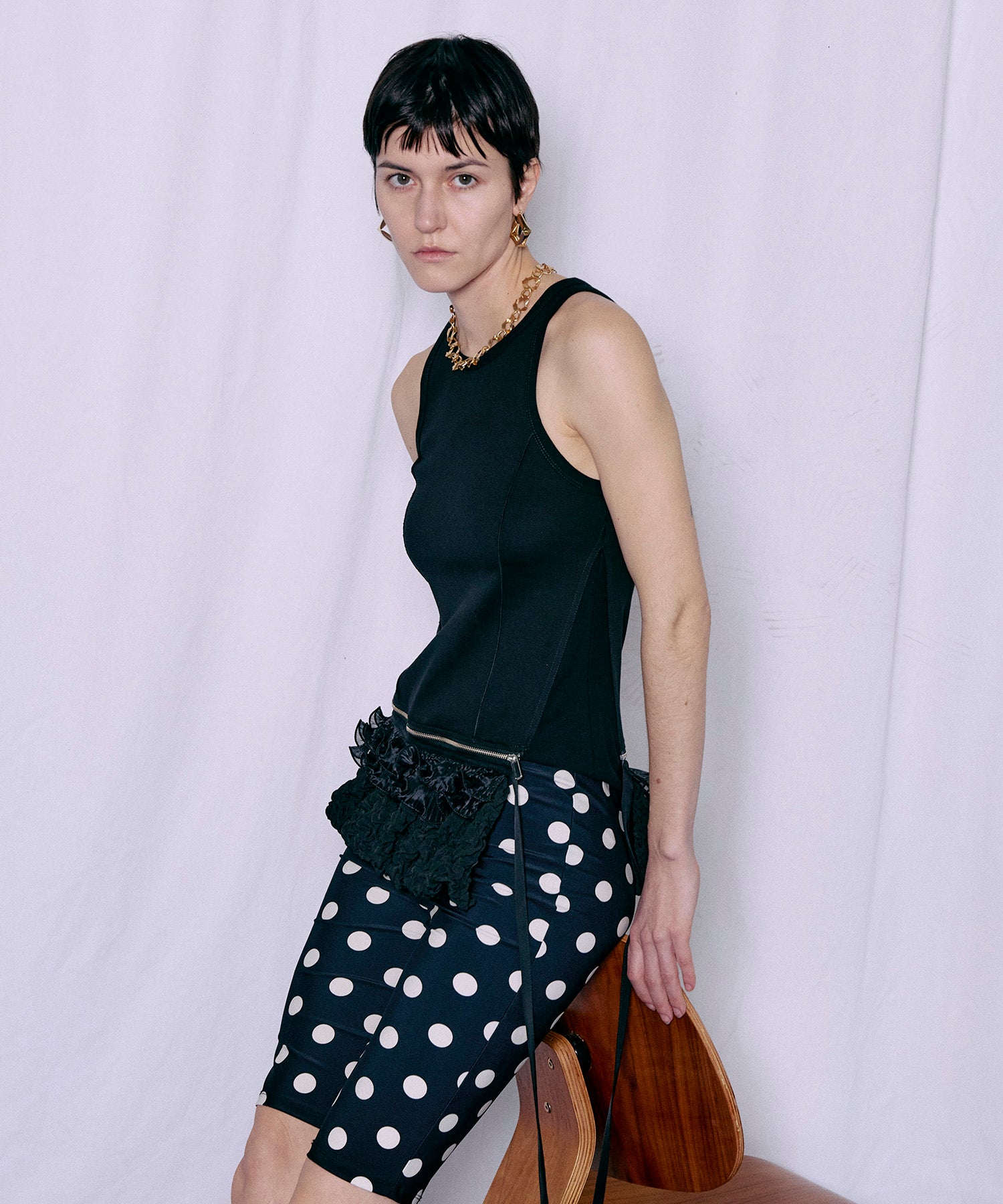 2WAY Balloon Peplum Tank Top