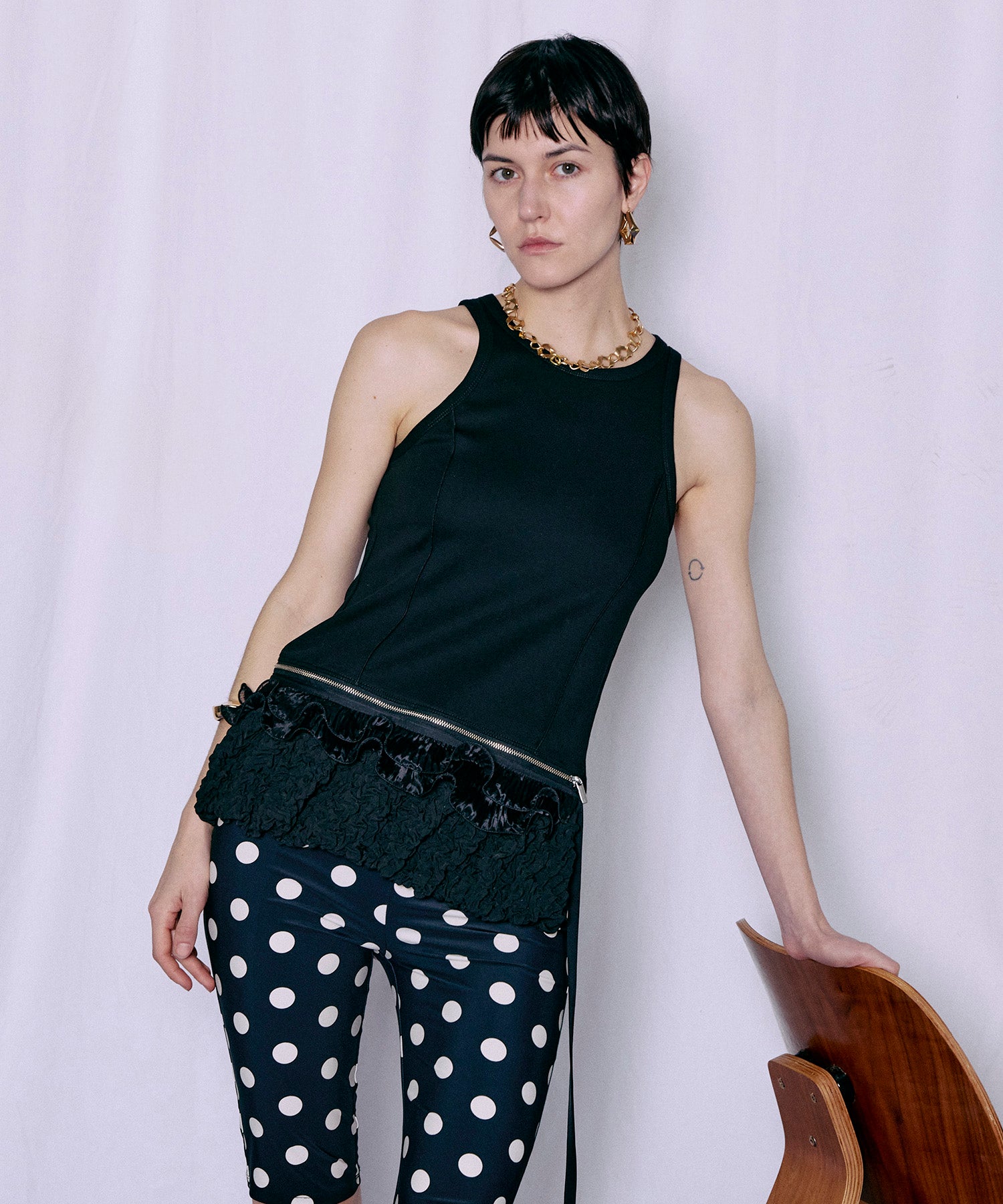 PRE-ORDER】2WAY Balloon Peplum Tank Top