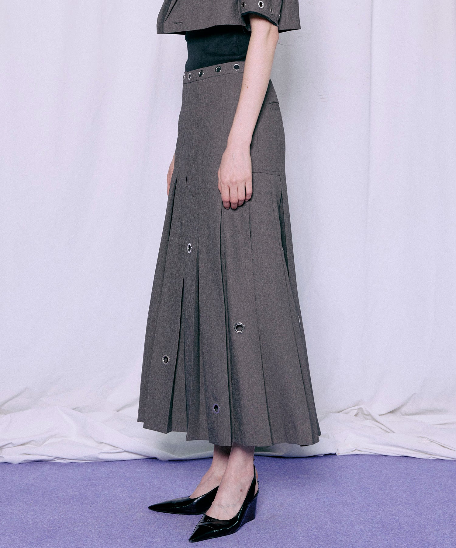 [2026Summer PRE-ORDER] Eyelet Pleated Skirt