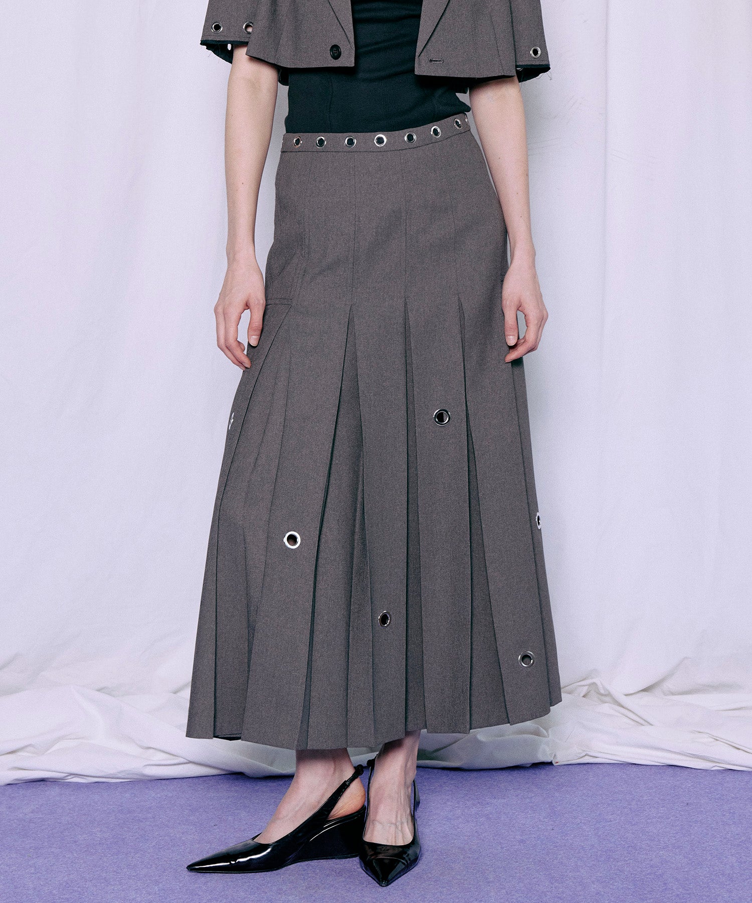 [2026Summer PRE-ORDER] Eyelet Pleated Skirt