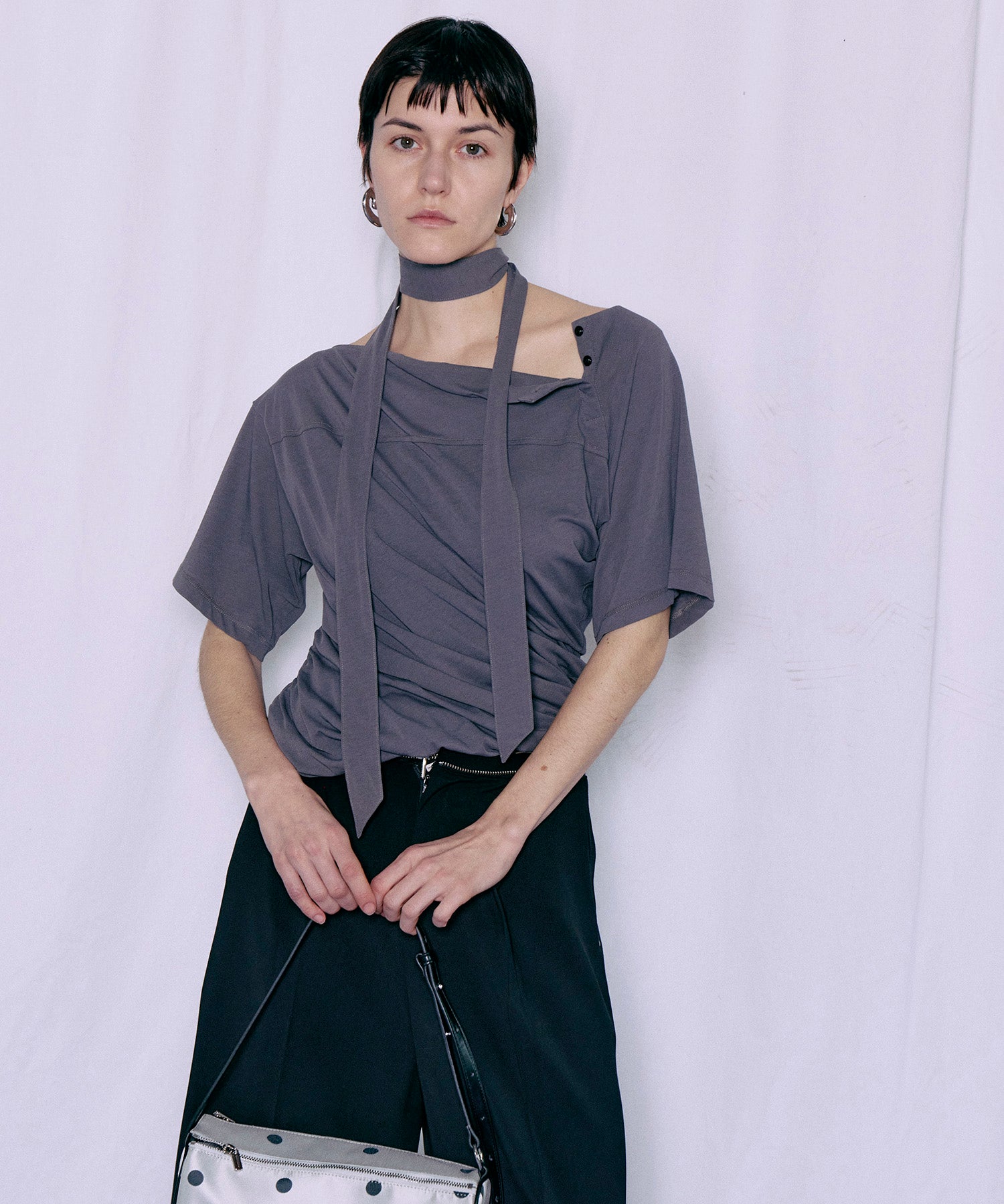 Tie Detail 2WAY Twist T-Shirt
