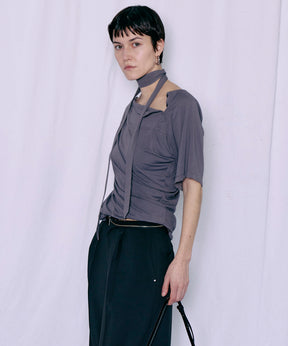 Tie Detail 2WAY Twist T-Shirt