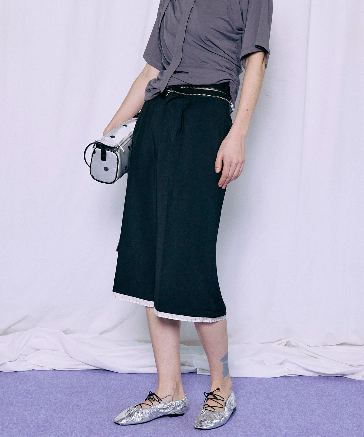 [2026夏季预购] 薄纱分层中长裤