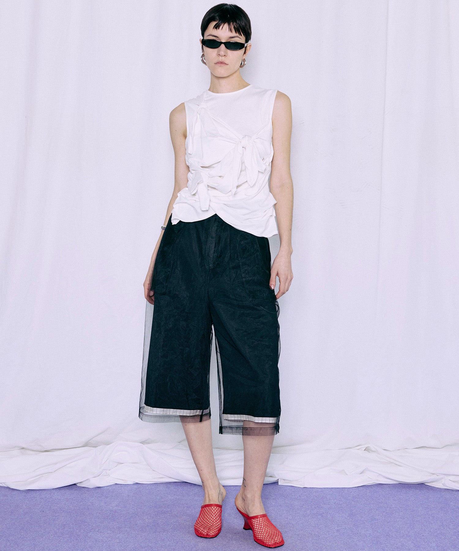 【2026Summer PRE-ORDER】Tulle Layered Midi Pants