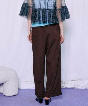 Button Slit Turn-Back Sweat Pants