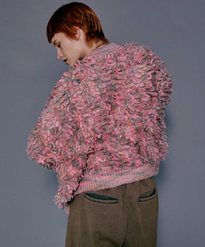 Splashed Pattern Loop Knit Cardigan