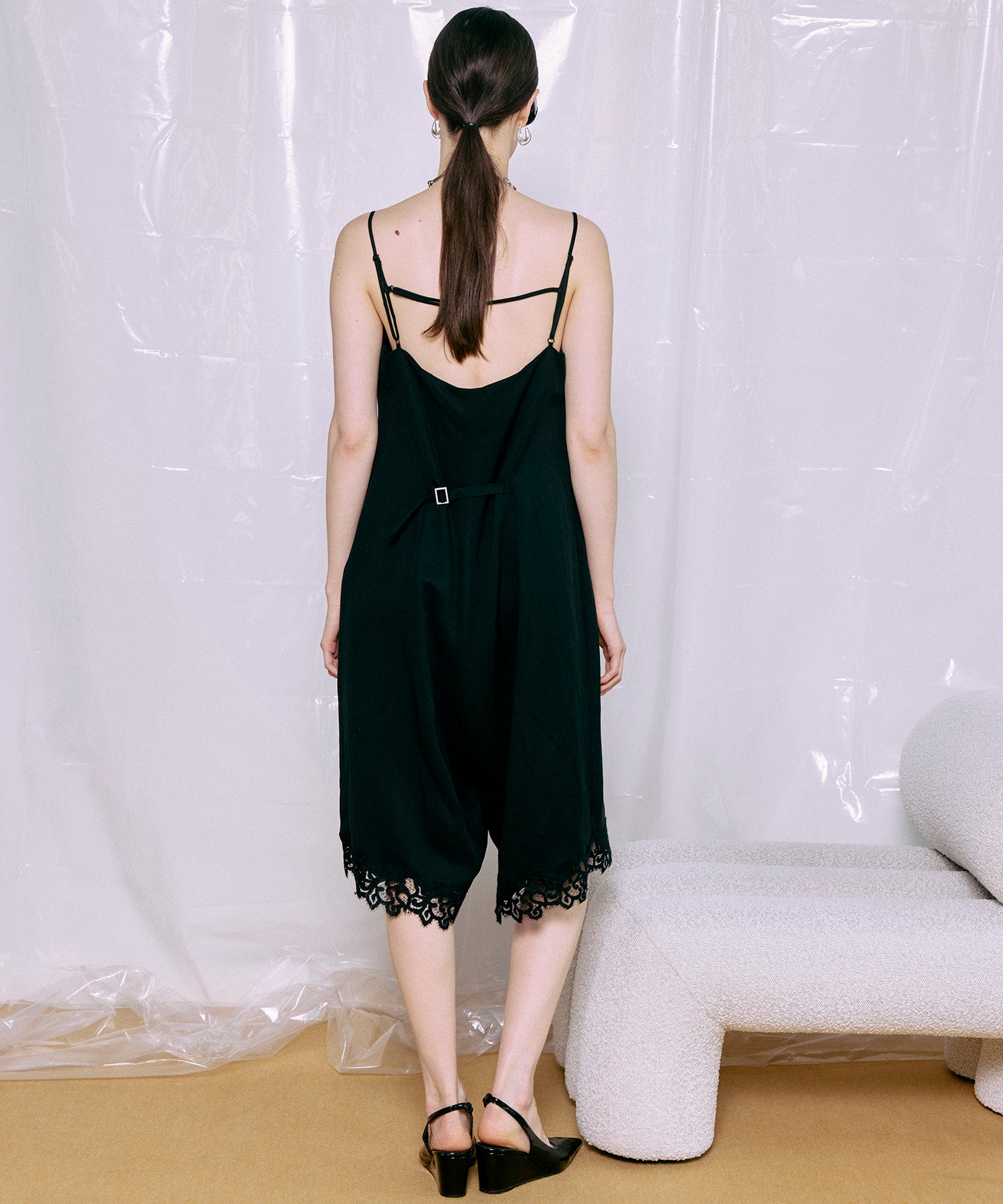 【2026Summer PRE-ORDER】Lace Trim Short Jumpsuit