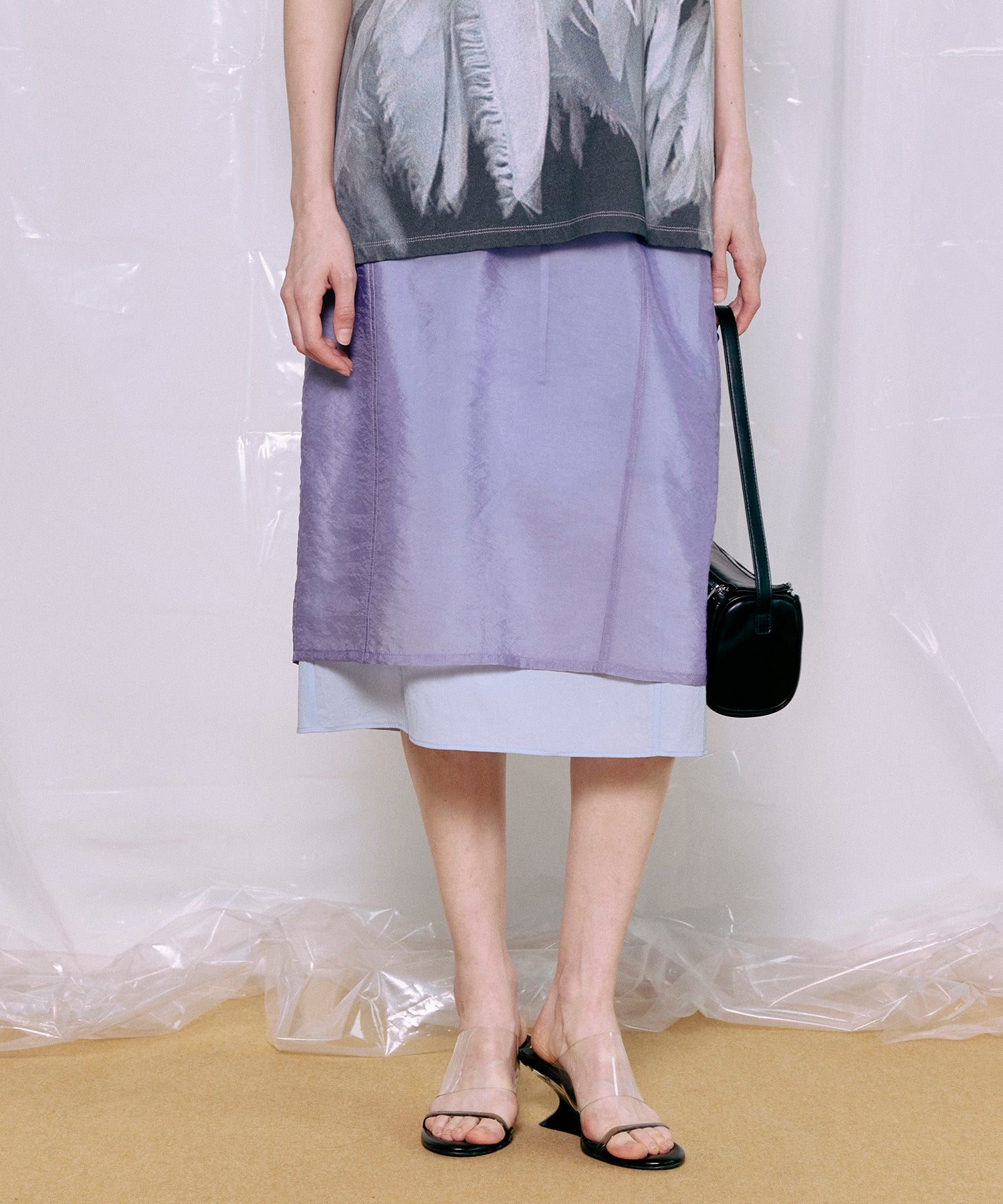 Sheer Layered Color Skirt
