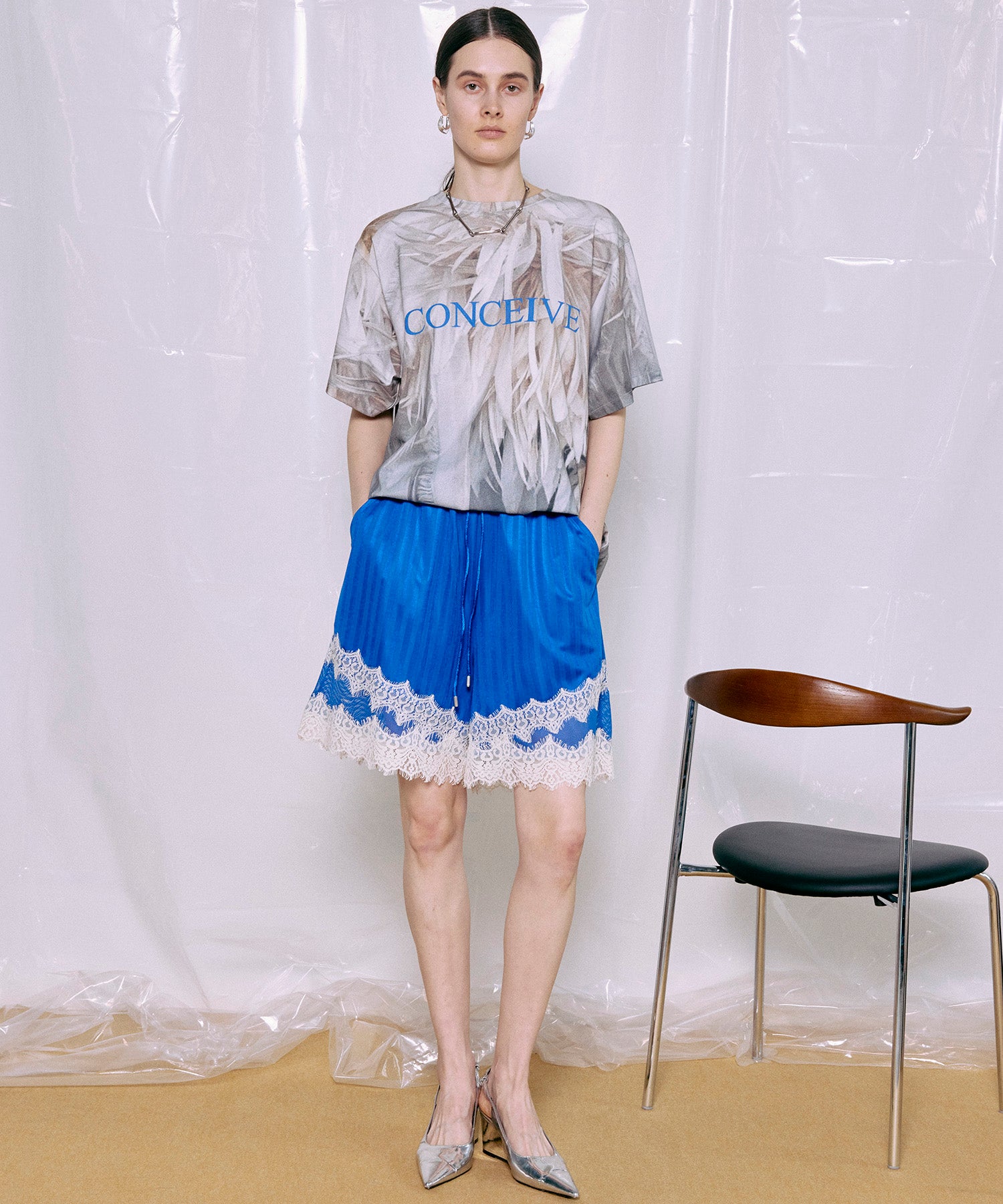 【2026Summer PRE-ORDER】Shadow Stripe Lace Shorts
