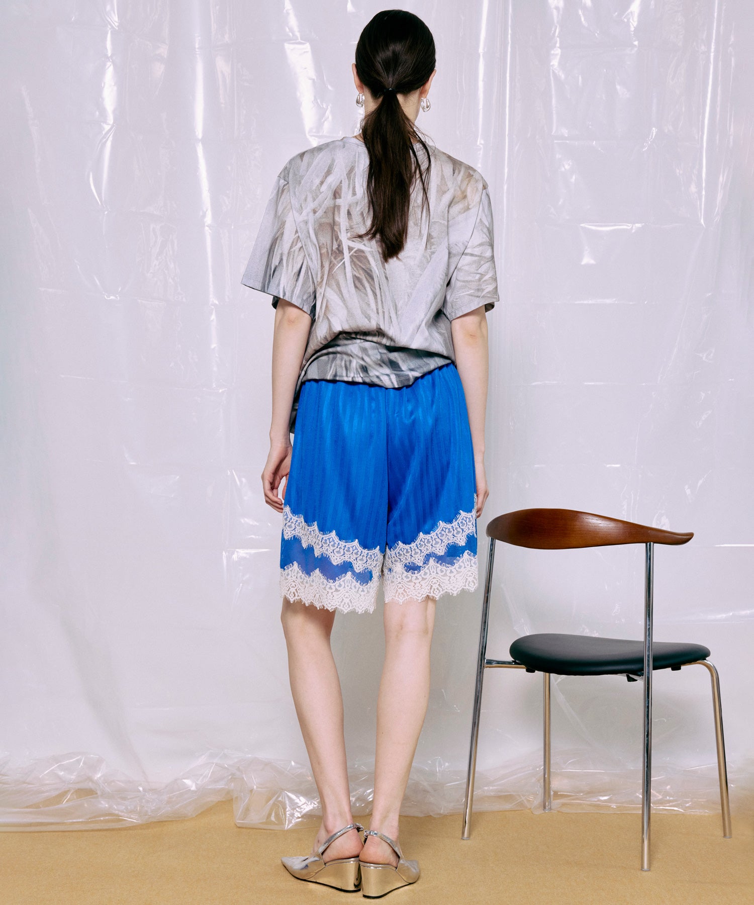 【2026Summer PRE-ORDER】Shadow Stripe Lace Shorts