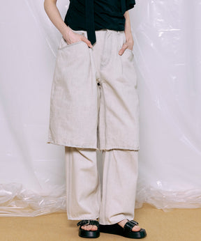 Layered Denim Pants